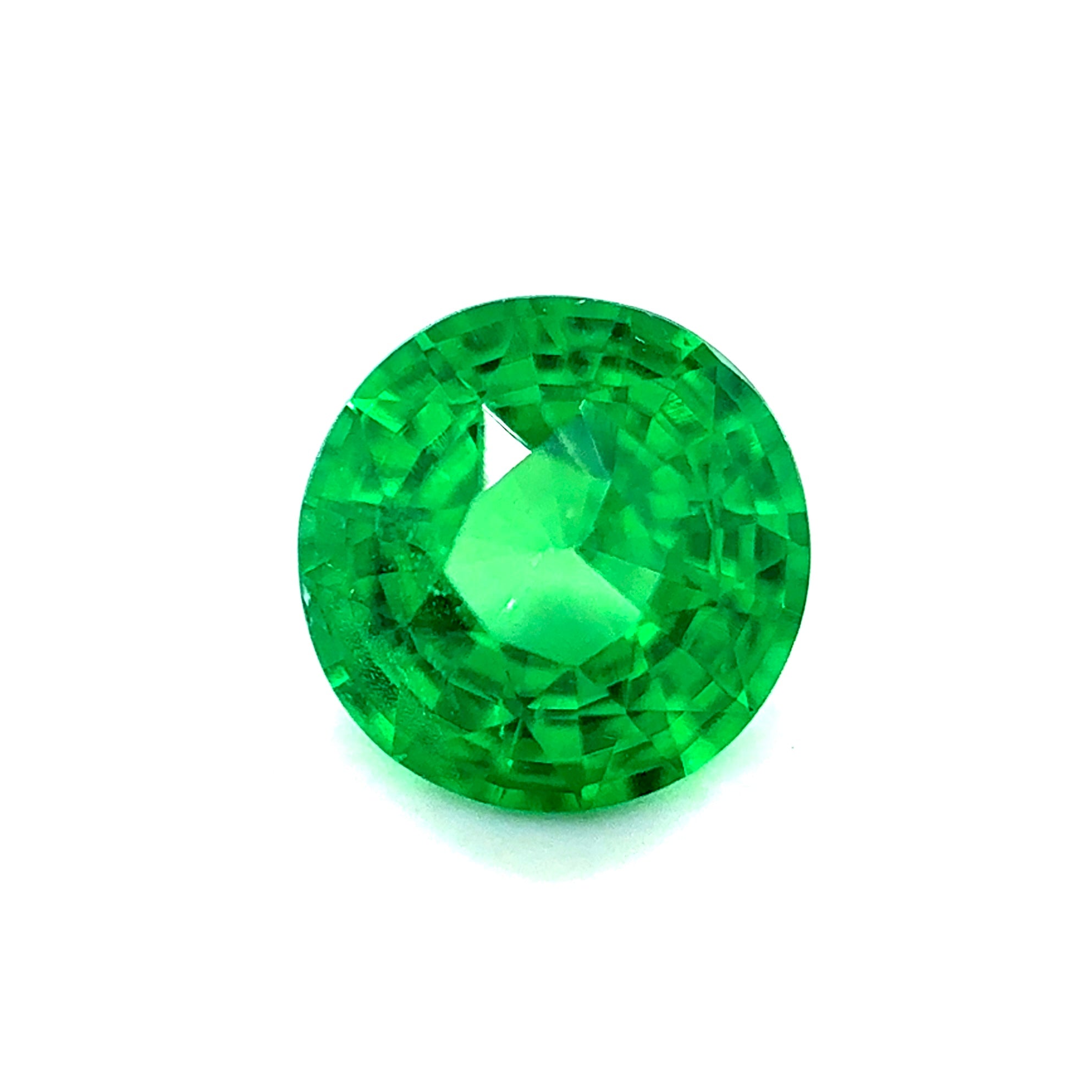 1.60Carat Beautiful Natural Tsavorite Round Top Cut Brilliant Luster Top Green Color for Bespoke 950 Platinum Ring | Unheated Loose Stone