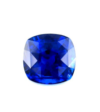 Rich royal blue cushion cut sapphire engagement ring stone