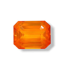 4.23 carat natural orange sapphire emerald cut loose gemstone