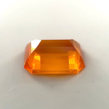 Emerald cut orange sapphire heated natural gemstone