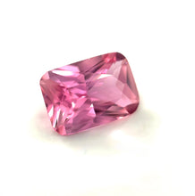Radiant-cut natural Padparadscha sapphire for engagement rings and fine jewellery.