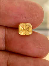 Loupe clean yellow sapphire radiant cut showing excellent brilliance and clarity
