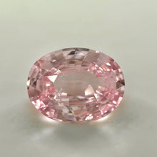 2.10ct unheated soft tone padparadscha sapphire oval cut loupe clean