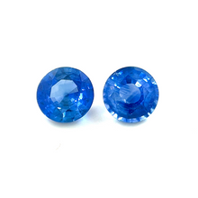4.5mm 0.77Crt Calibrated Round Natural Blue Sapphire Gemstone Pair 18k Gold Diamond Earring for Occasions Excellent cut |Heated Loose Stone