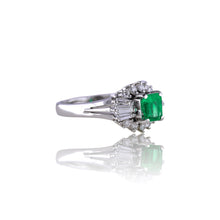 High Quality Platinum Ring with Emerald Gemstone & Diamond Studded CERTIFICATION PROVIDED/ Emerald Gem Engagement Ring/ Platinum ring/ Rings