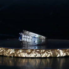 Natural Blue Sapphire Oval Cut High Quality Hand Made Solid Sterling Silver Gents Ring/ Personalized Mens Engagement Ring/ Rings