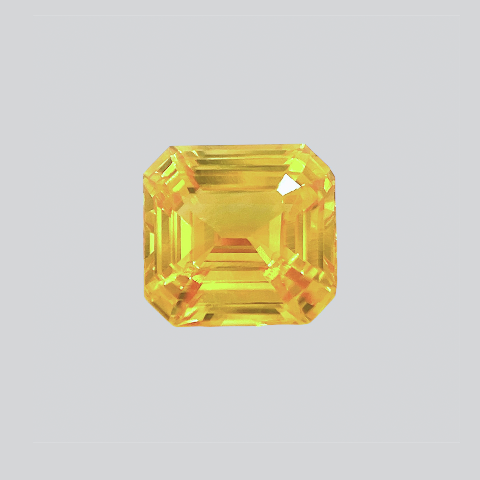 PREMIUM Loupe Clean 2.01Carat Natural Yellow Sapphire Ascher Cut Brilliant Luster CANARY YELLOW 14K White Gold Ring | Heated Loose Stone