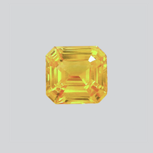 PREMIUM Loupe Clean 2.01Carat Natural Yellow Sapphire Ascher Cut Brilliant Luster CANARY YELLOW 14K White Gold Ring | Heated Loose Stone