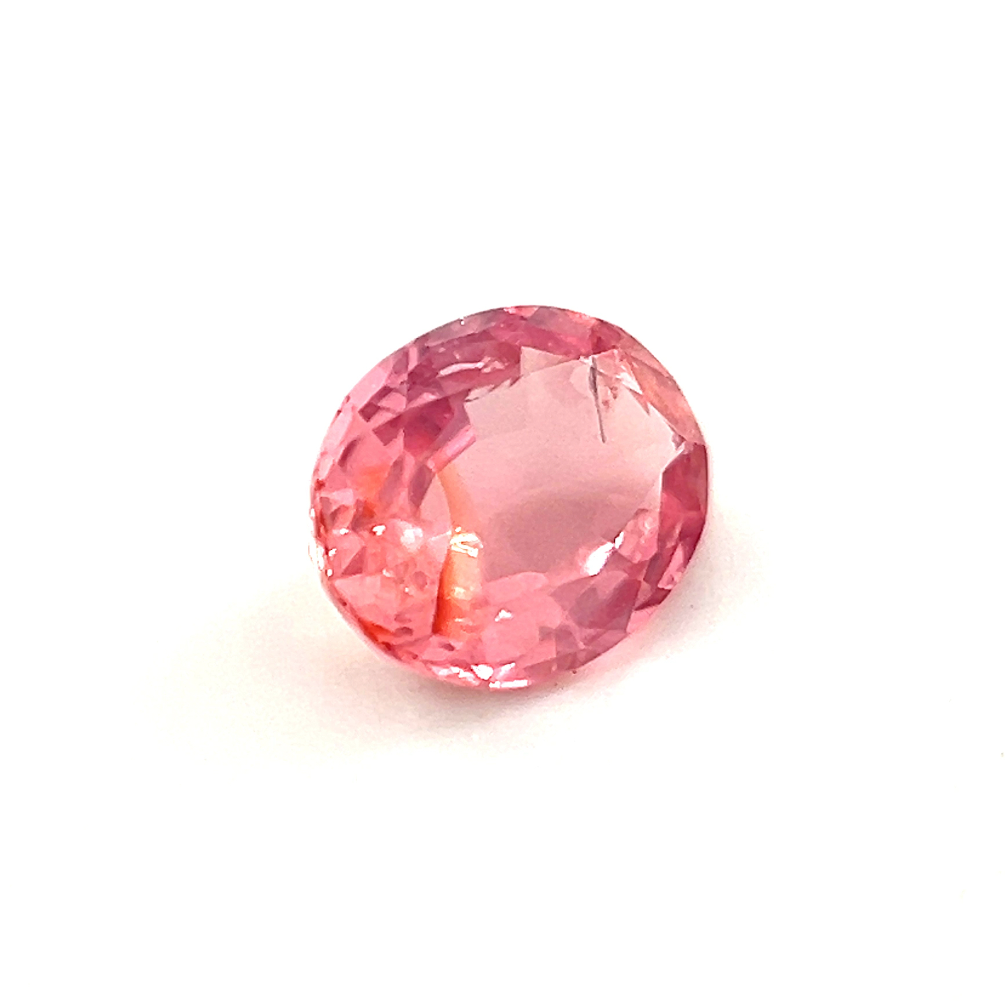 0.74Crts Natural Rare Padparadscha Sapphire Oval 18k Rose Gold, Platinum Ring for Engagement/Graduation, Gift for Mom | Heated Loose Stone