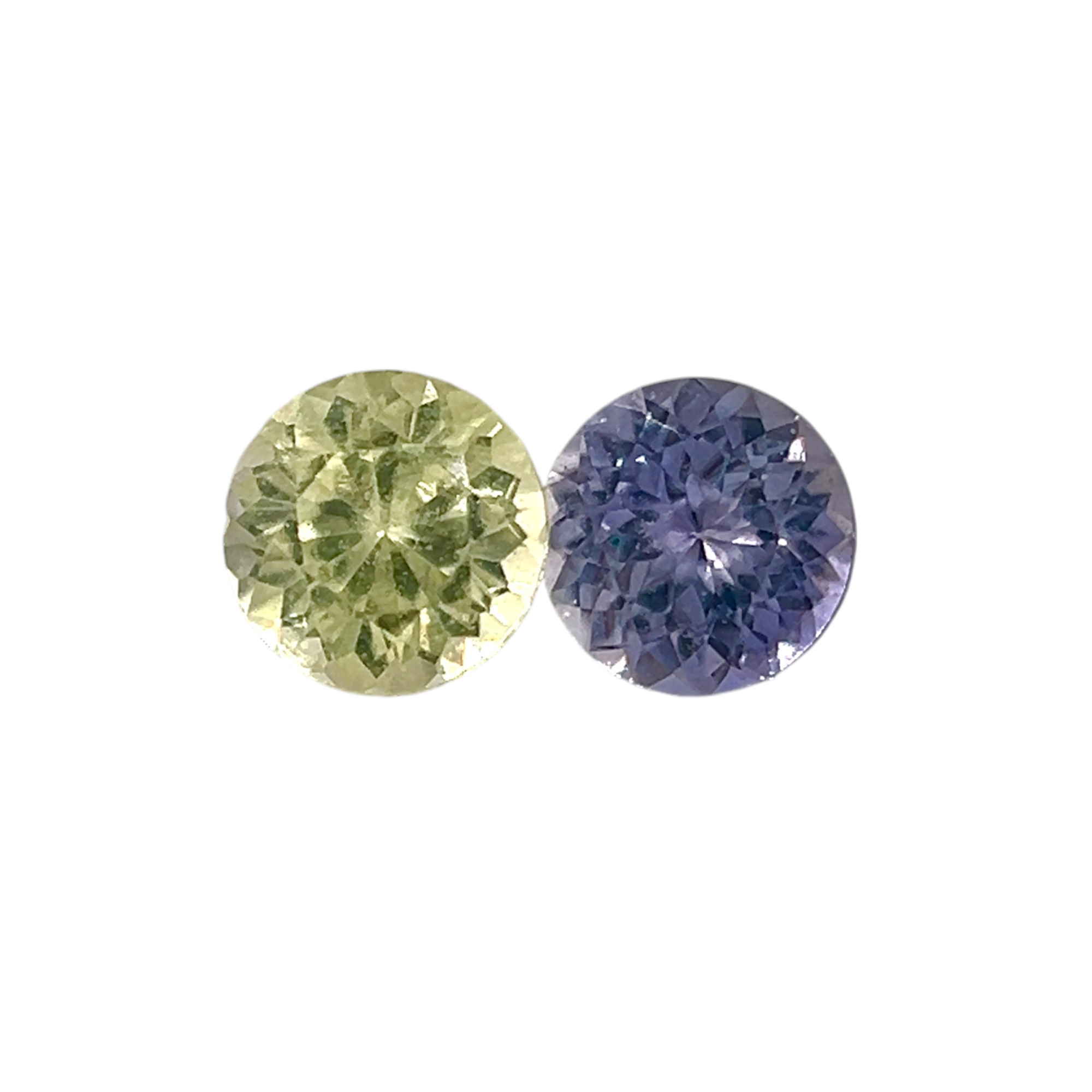 3.5mm Calibrated Round Cut Natural Fancy Sapphire Pastel Mismatch Pair for 14k White Gold Earring Top Cutting & Luster |Unheated Loose Stone