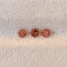 3.5mm Calibrated 3Pcs Natural Padparadscha Sapphire Gemstone for 18k Yellow Gold Ring/Pendant Excellent Cut & Luster | Unheated Loose Stone