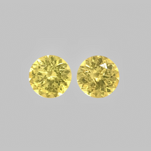 4.0mm Calibrated Round Cut Natural Yellow Sapphire Pair for 14k White Gold Earring Top Cutting & Luster Lemmon Yellow | Heated Loose Stone