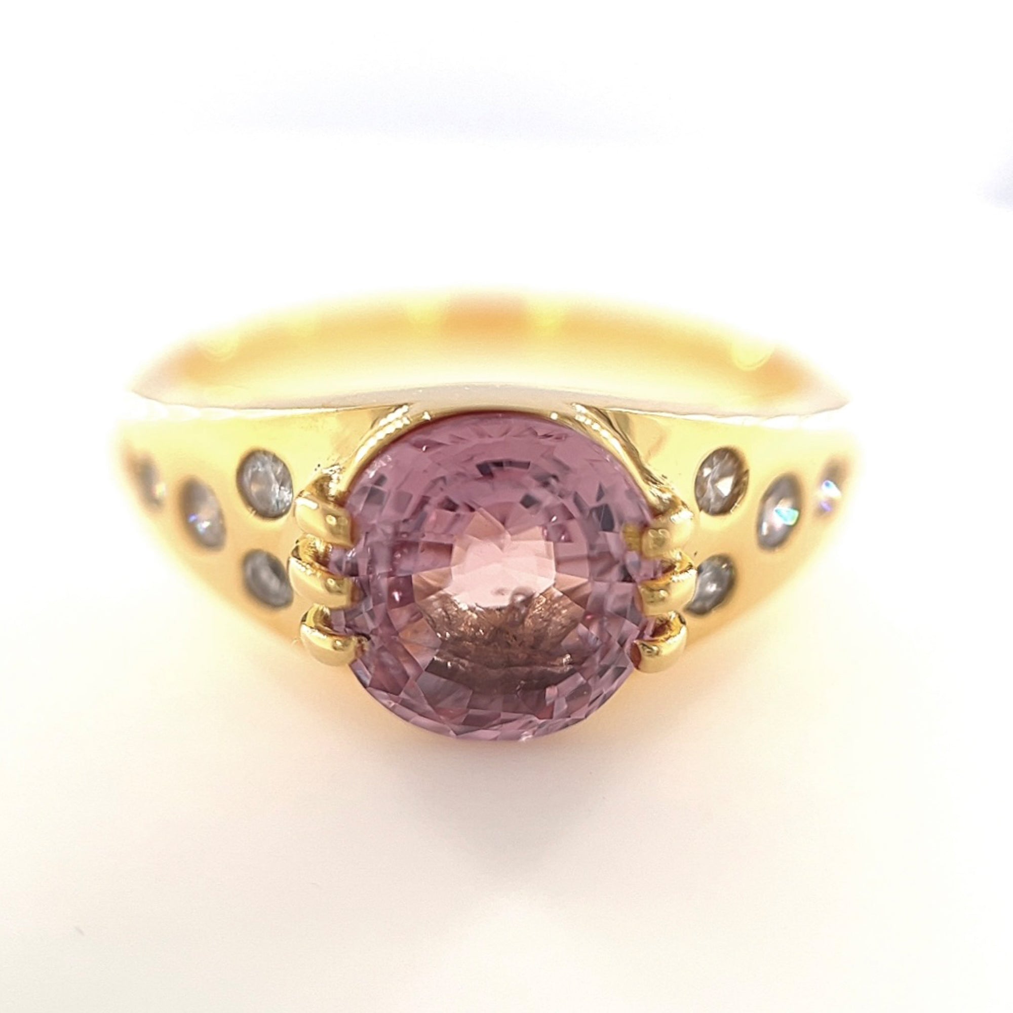 Customized Sapphire Ring 14K Yellow Gold With Diamond