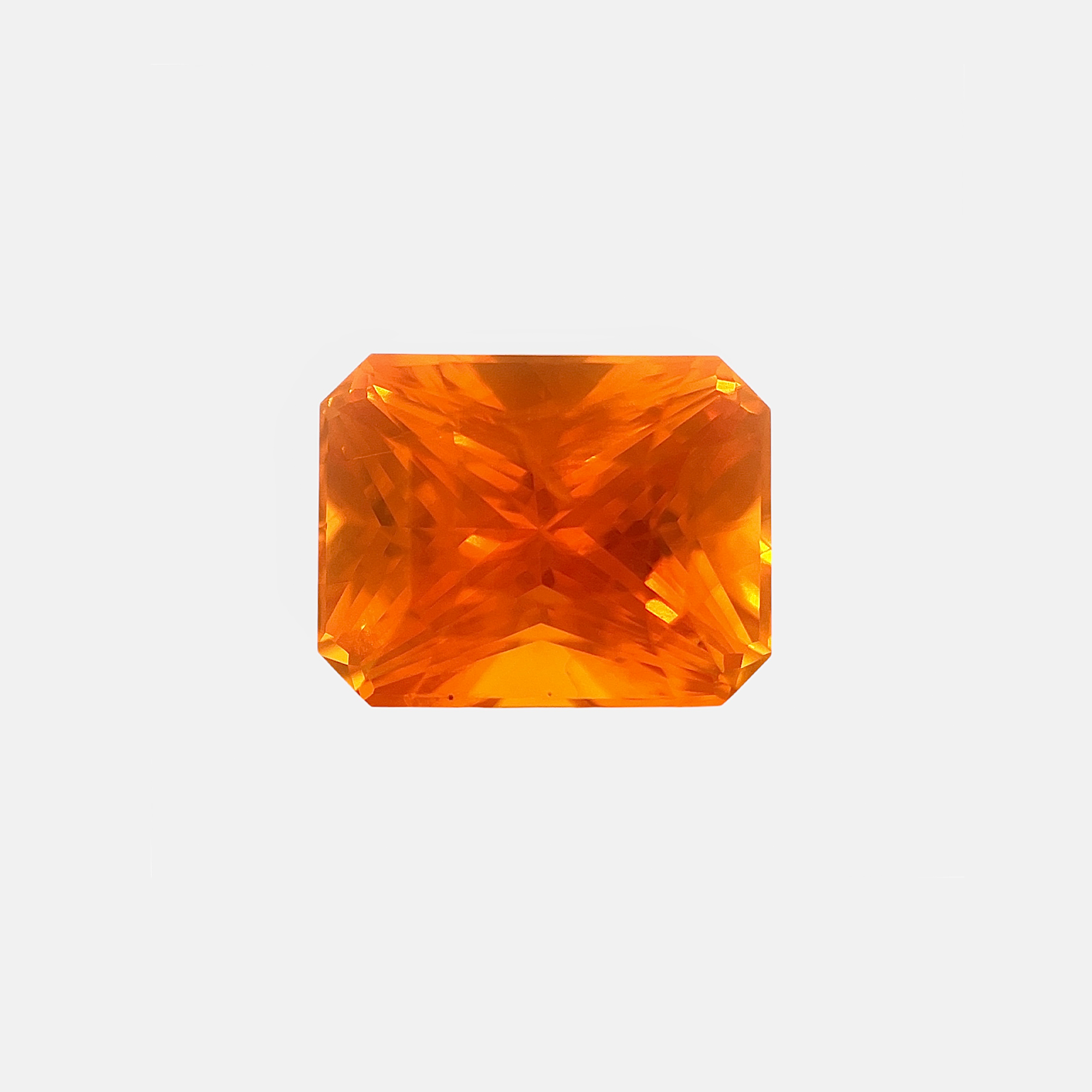 10.01Carat Natural Orange Sapphire Radiant Good Luster Lovely Orange Color 18k White Gold Ring For her Anniversary | Heated Loose Stone