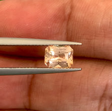 Radiant cut Padparadscha sapphire 1.53ct peach orange pink natural gemstone
