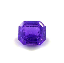 2.05 carat Asscher cut purple sapphire gemstone