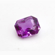  0.97 Carat Natural Purple Sapphire Gemstone Radiant Cut With Top Vivid Purple Color Brilliant Luster