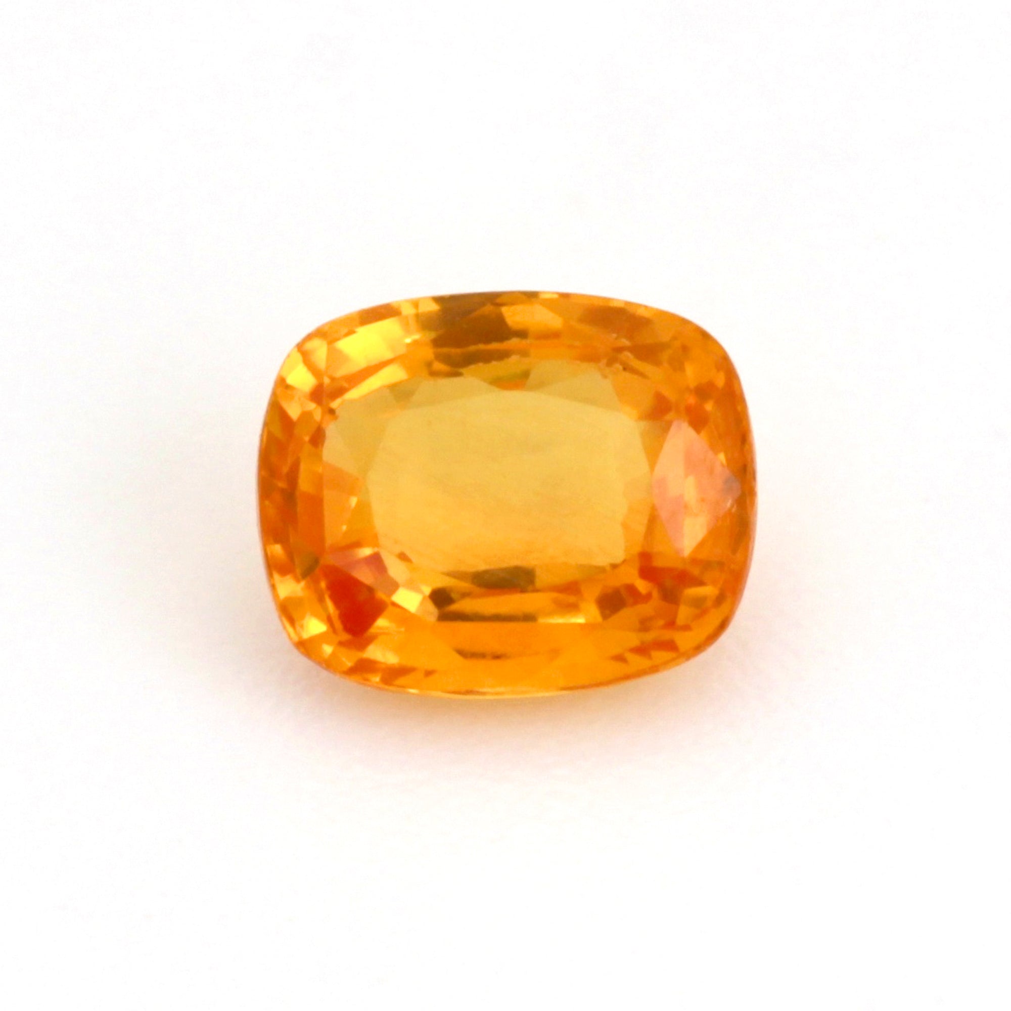 0.87Carat Natural Orange Sapphire Gemstone Cushion Cut