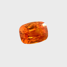 8.01Carat LOUPE CLEAN Natural Orange Sapphire Cushion Brilliant Luster 18k White Gold Pendant For her Anniversary | Heated Loose Stone