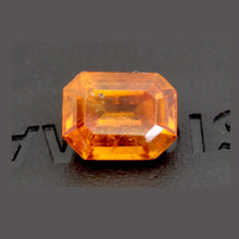 0.87Carat Natural Orange Sapphire Gemstone Emerald Cut