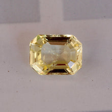 0.98 Carat Natural Yellow Sapphire Unheated Emerald Cut With Very Good Luster