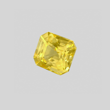 4.02Carat Natural Yellow Sapphire Ascher Cut Vivid Color 18k Yellow Gold Jewelry for Anniversary, White Gold Ring | Unheated Loose Stone