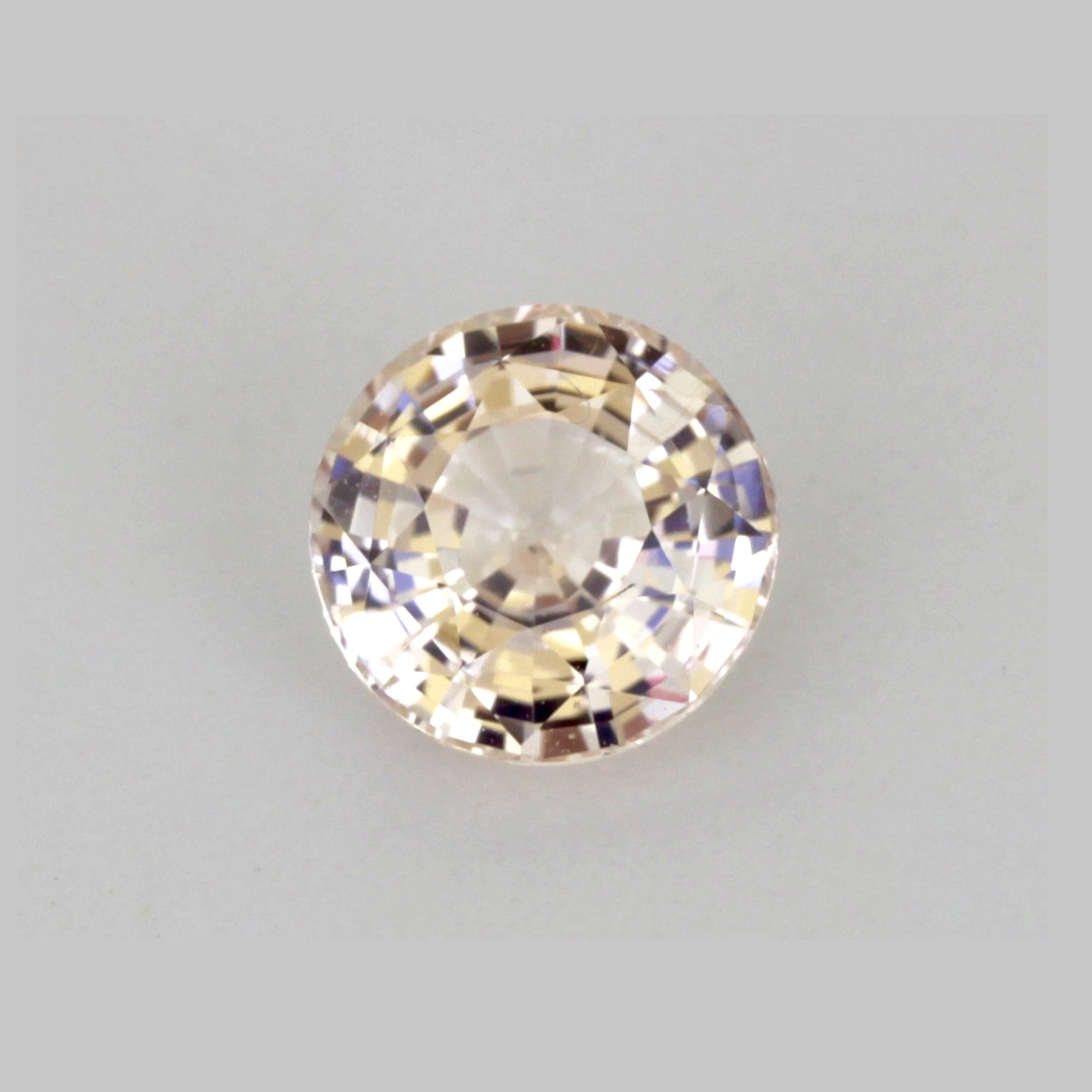 1.09Carat Natural Peach Sapphire Gemstone Champagne Color Round Cut Excellent Cutting Brilliant Luster | Unheated Loose Stone