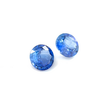 4mm Calibrated Round Cut Natural Blue Sapphire Gemstone Pair 18k White Gold Diamond Earring for Wedding Excellent cut | Heated Loose Stone