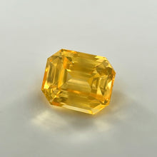 2.07 carat vivid yellow sapphire, emerald cut, untreated loupe clean gemstone with brilliant luster, natural Sri Lankan sapphire