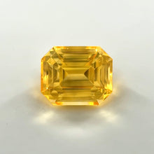 2.07 carat vivid yellow sapphire, emerald cut, untreated loupe clean gemstone with brilliant luster, natural Sri Lankan sapphire