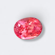 Natural unheated Padparadscha sapphire oval shape – vivid pinkish-orange Ceylon sapphire loose stone