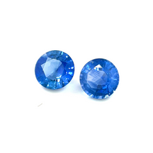 4.5mm 0.77Crt Calibrated Round Natural Blue Sapphire Gemstone Pair 18k Gold Diamond Earring for Occasions Excellent cut |Heated Loose Stone