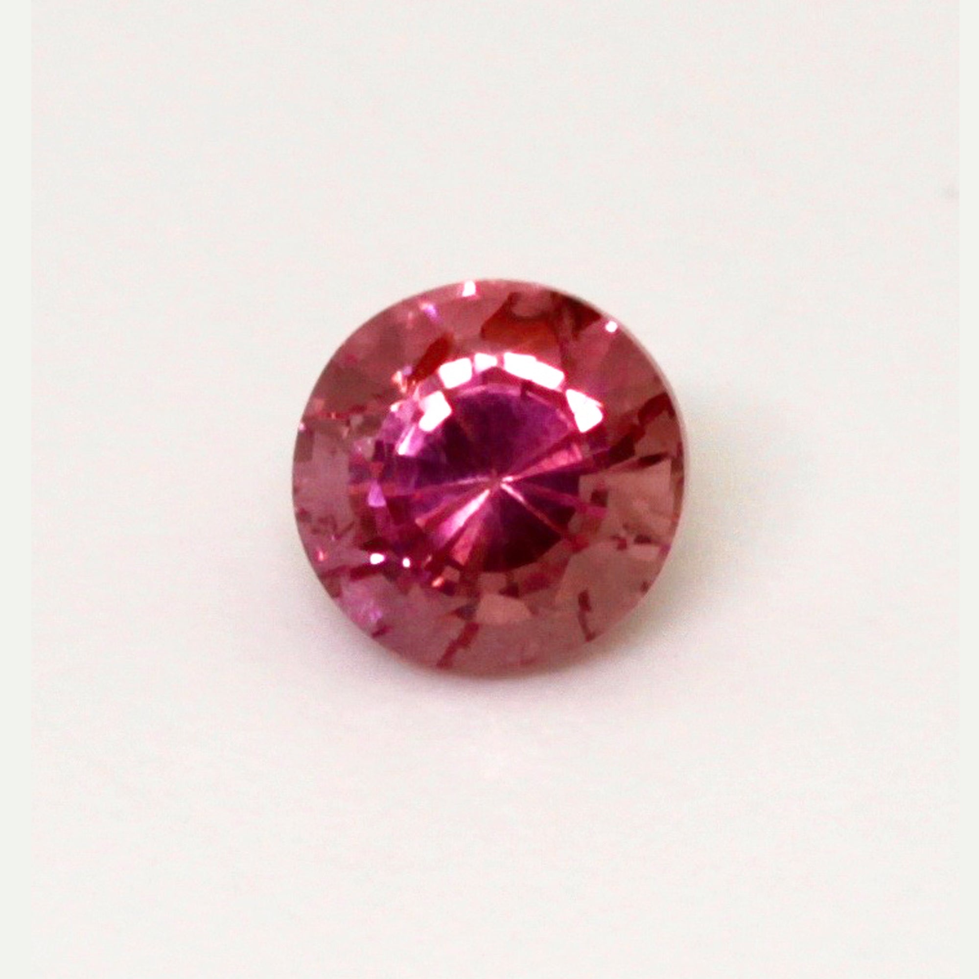 0.53 Carat Natural Rare Padparadscha Sapphire King Sapphire Gemstone Round Cut Very Good Color and Luster Heated Loose Stone