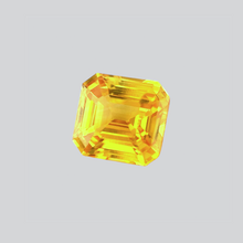 PREMIUM Loupe Clean 2.01Carat Natural Yellow Sapphire Ascher Cut Brilliant Luster CANARY YELLOW 14K White Gold Ring | Heated Loose Stone
