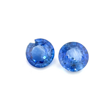4mm Calibrated Round Cut Natural Blue Sapphire Gemstone Pair 18k White Gold Diamond Earring for Wedding Excellent cut | Heated Loose Stone