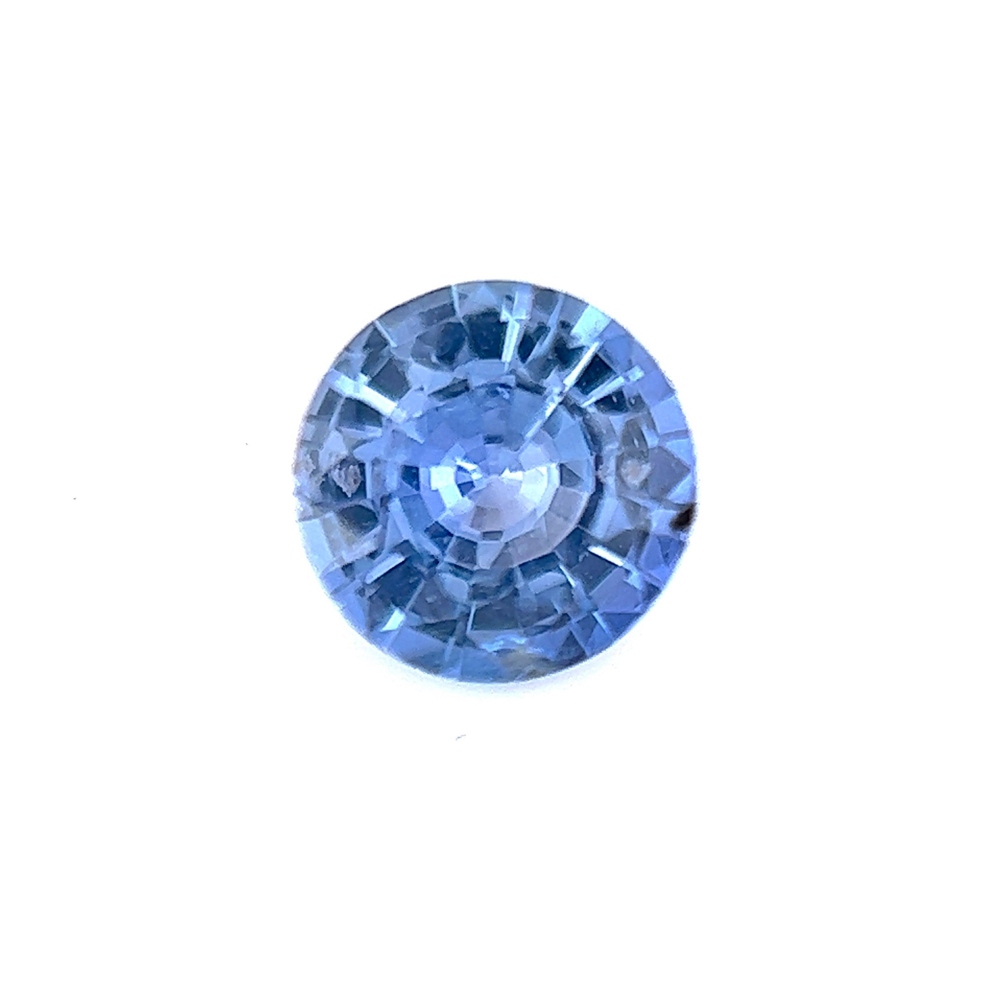 0.51 Carat Natural Blue Sapphire Gemstone Unheated Round Cut Excellent Cut Brilliant Luster Loose Stone