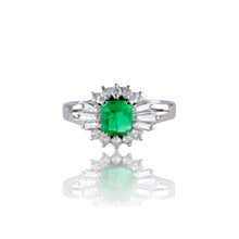 High Quality Platinum Ring with Emerald Gemstone & Diamond Studded CERTIFICATION PROVIDED/ Emerald Gem Engagement Ring/ Platinum ring/ Rings
