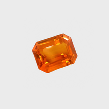 5.04Carat Natural LOUPE CLEAN Orange Sapphire Emerald Cut Brilliant Luster Platinum Jewelry for Engagement/ Gold Ring | Heated Loose Stone