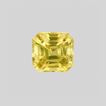 4.02Carat Natural Yellow Sapphire Ascher Cut Vivid Color 18k Yellow Gold Jewelry for Anniversary, White Gold Ring | Unheated Loose Stone