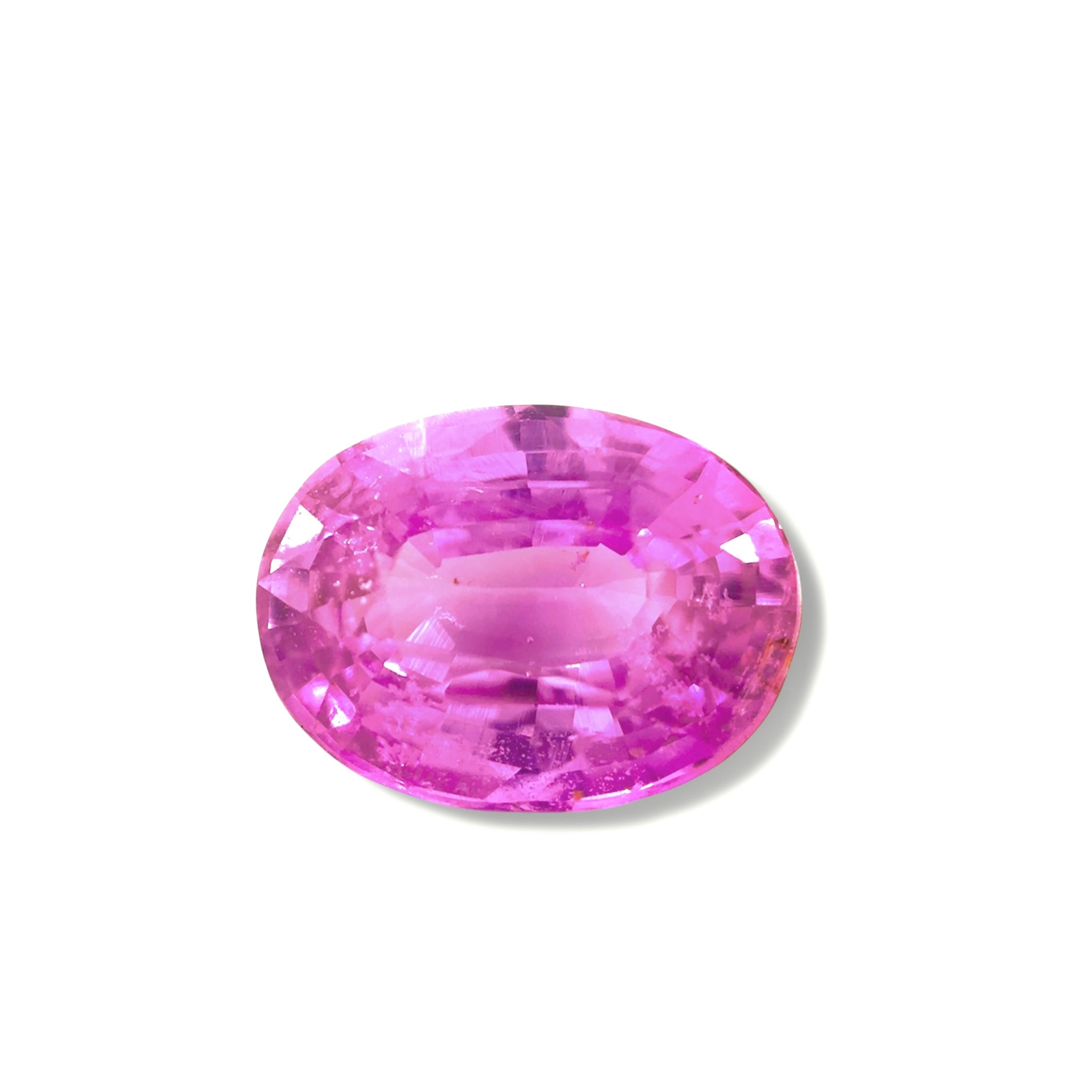 Eye clean vivid pink sapphire showing excellent brilliance and luster