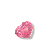 2.13 carat heart-cut Padparadscha sapphire — natural untreated gemstone with brilliant luster and loupe-clean clarity, photographed in daylight