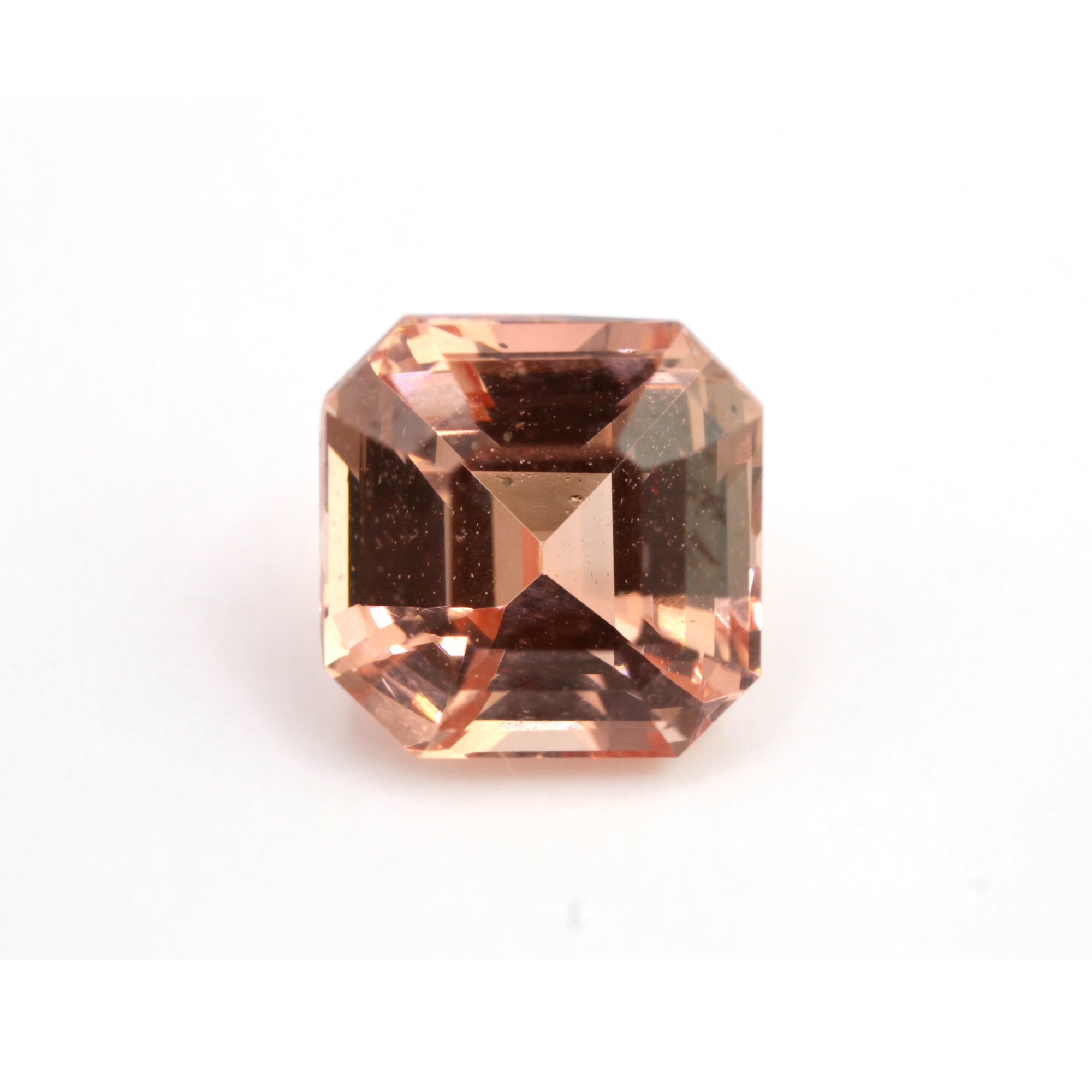 0.99 Carat Natural Padparadscha Sapphire Gemstone Sunset Color Loupe Clean Asscher Cut