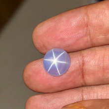 6.73Carat Natural Blue Star Sapphire EXCELLENT RAY, Sky Blue Cabochon Cut, Custom Jewelry Gift for her 18k White Gold | Unheated Loose Stone