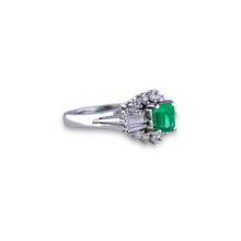 High Quality Platinum Ring with Emerald Gemstone & Diamond Studded CERTIFICATION PROVIDED/ Emerald Gem Engagement Ring/ Platinum ring/ Rings