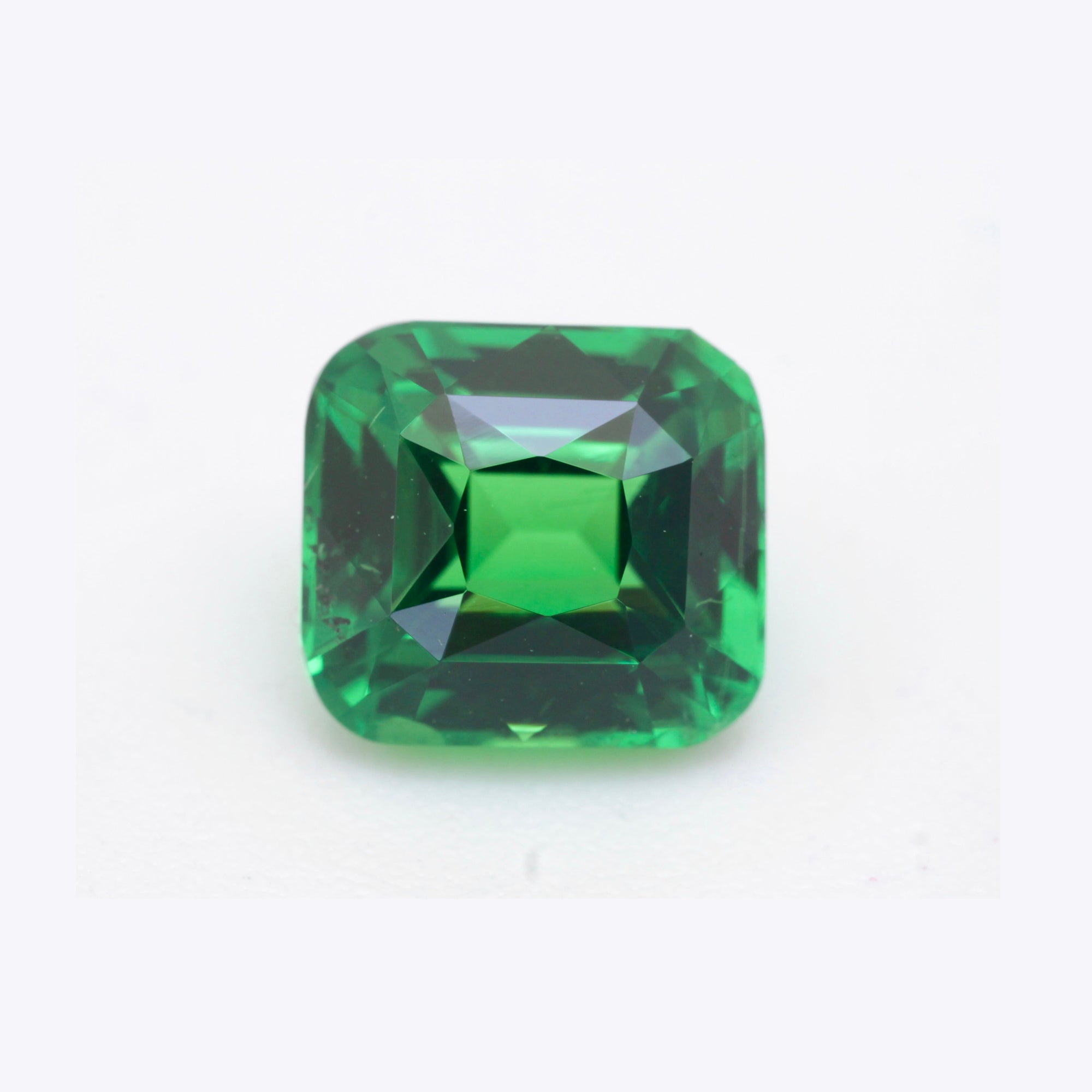 1.47Carat Beautiful Natural Tsavorite Square Cushion Cut Top Vivid Green Color Brilliant Luster Almost Loupe Clean | Loose Stone