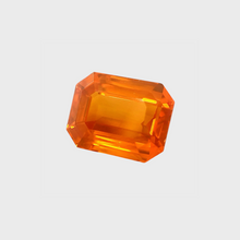 5.04Carat Natural LOUPE CLEAN Orange Sapphire Emerald Cut Brilliant Luster Platinum Jewelry for Engagement/ Gold Ring | Heated Loose Stone