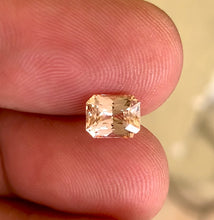 Radiant cut Padparadscha sapphire 1.53ct peach orange pink natural gemstone