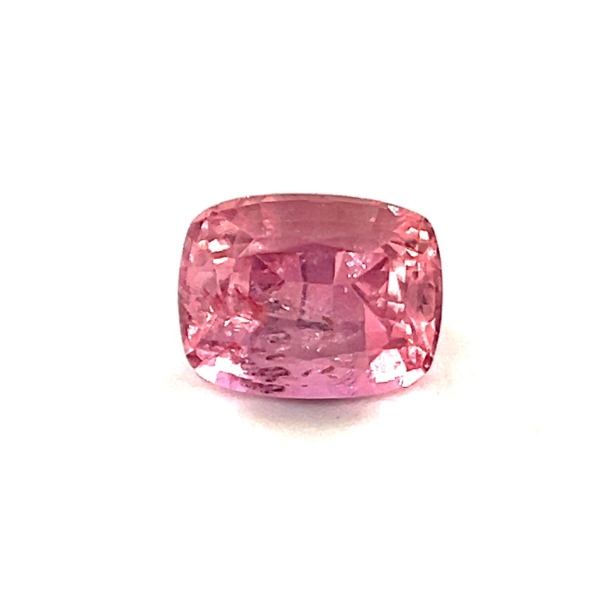 0.63Crts Natural Rare Padparadscha Sapphire Cushion 18K White Gold Minimalist Engagement/ Wedding/ Birthday Gift for Her |Heated Loose Stone