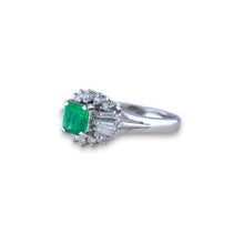 High Quality Platinum Ring with Emerald Gemstone & Diamond Studded CERTIFICATION PROVIDED/ Emerald Gem Engagement Ring/ Platinum ring/ Rings