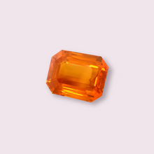 5.04Carat Natural LOUPE CLEAN Orange Sapphire Emerald Cut Brilliant Luster Platinum Jewelry for Engagement/ Gold Ring | Heated Loose Stone